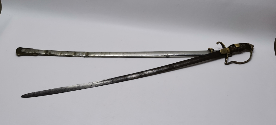 OSMANLI DÖNEMİ MÜSLÜMAN USTA DAMGALI ÇOK NADİR ÖZEL YAPIM SUBAY KILICI