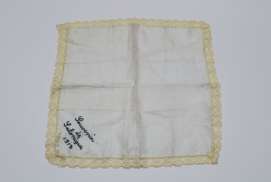 1. DÜNYA SAVAŞI DÖNEMİ EL İŞİ SELANİK YADİGARI İPEK MENDİL