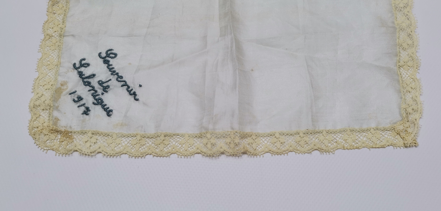 1. DÜNYA SAVAŞI DÖNEMİ EL İŞİ SELANİK YADİGARI İPEK MENDİL