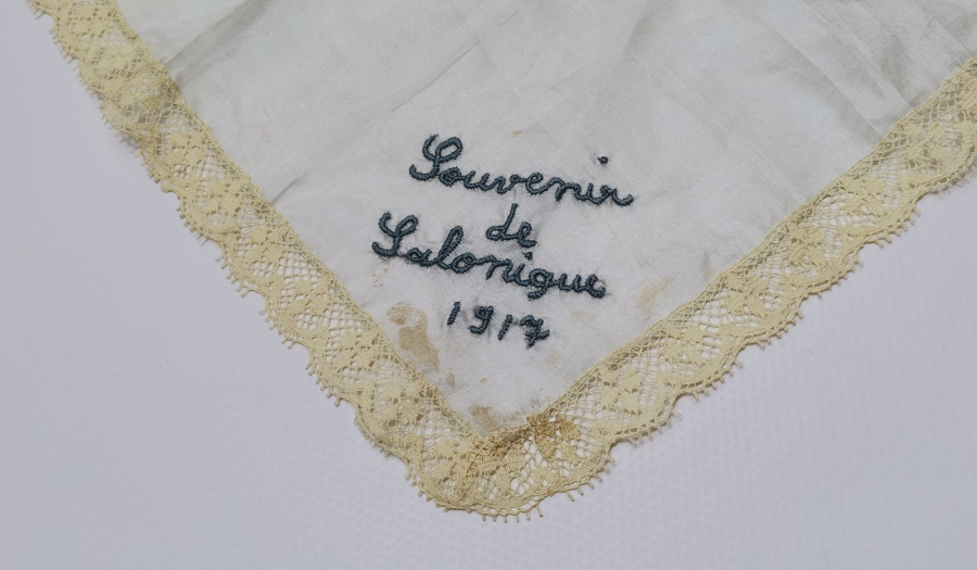 1. DÜNYA SAVAŞI DÖNEMİ EL İŞİ SELANİK YADİGARI İPEK MENDİL