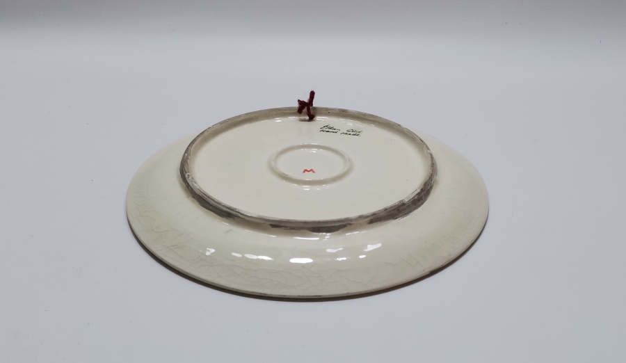 ÇİFTE KUMRULAR KONULU KÜTAHYA İŞİ EL BOYAMA DUVAR TABAĞI