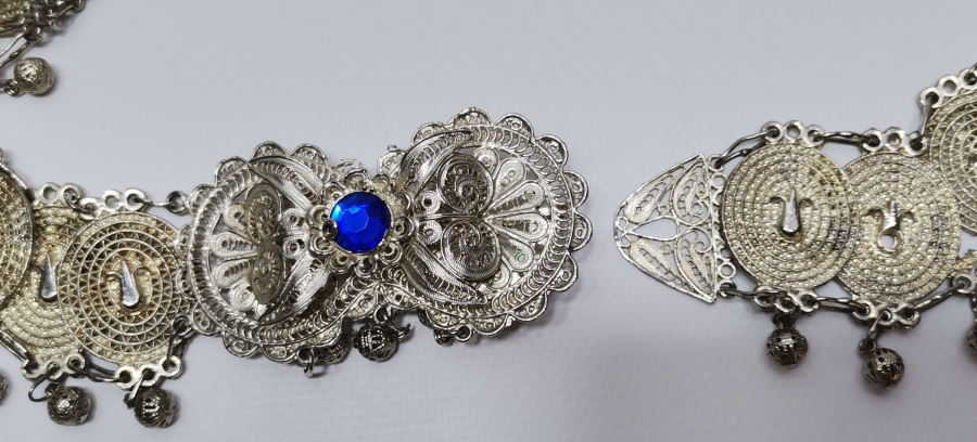 GÜMÜŞ KAPLAMA ANTİKA GELİN KEMERİ