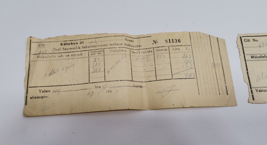 ORJİNAL PULLARIYLA  ANTİKA MAKBUZ LOTU