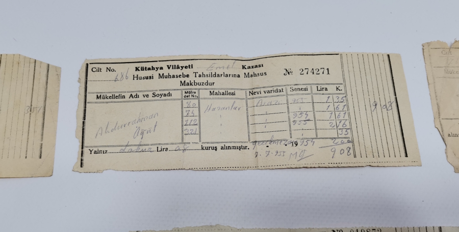 ORJİNAL PULLARIYLA  ANTİKA MAKBUZ LOTU