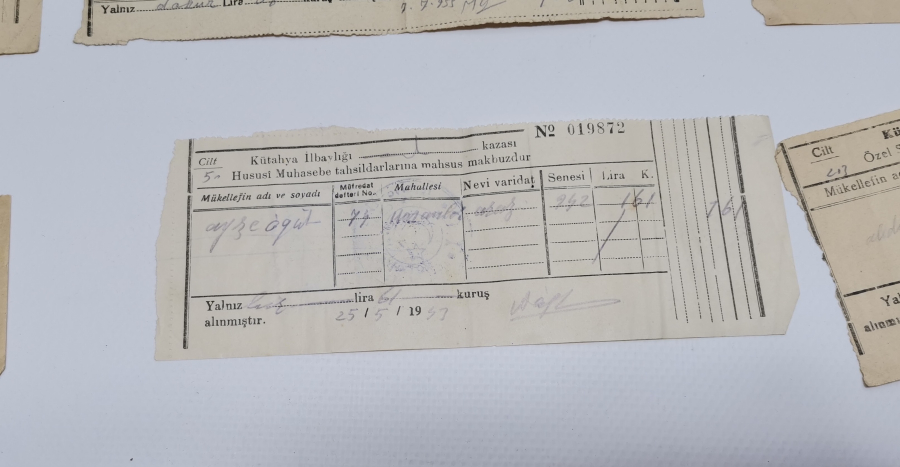 ORJİNAL PULLARIYLA  ANTİKA MAKBUZ LOTU