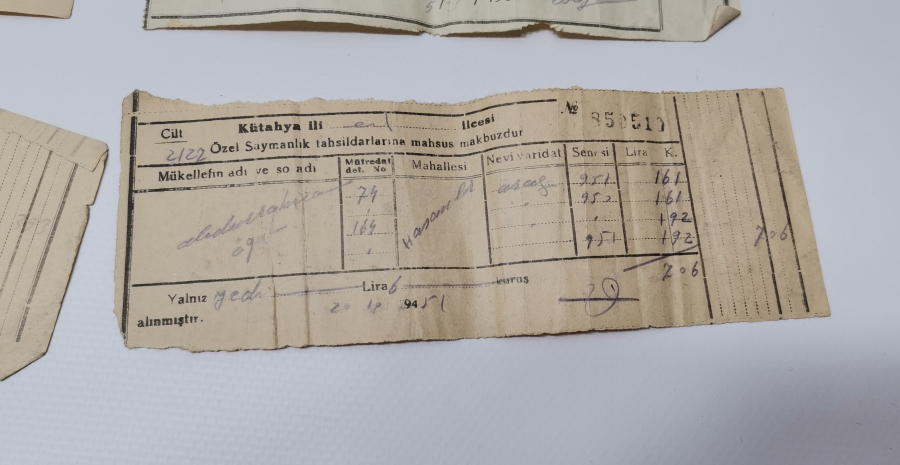 ORJİNAL PULLARIYLA  ANTİKA MAKBUZ LOTU