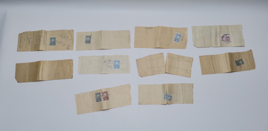 ORJİNAL PULLARIYLA  ANTİKA MAKBUZ LOTU