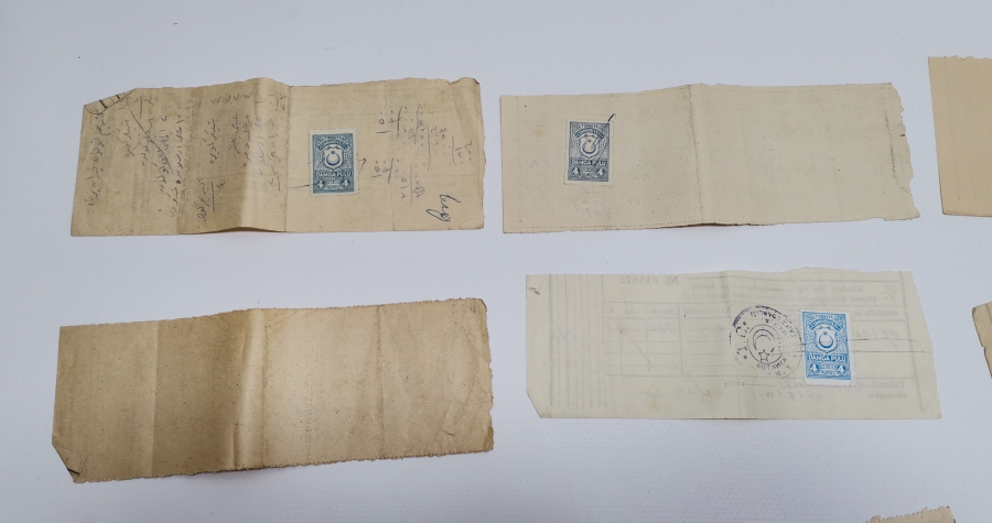 ORJİNAL PULLARIYLA  ANTİKA MAKBUZ LOTU