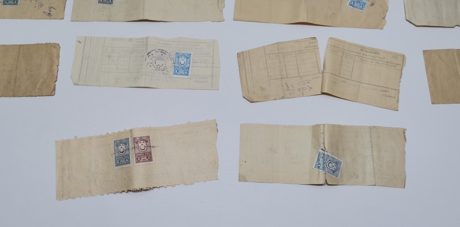 ORJİNAL PULLARIYLA  ANTİKA MAKBUZ LOTU