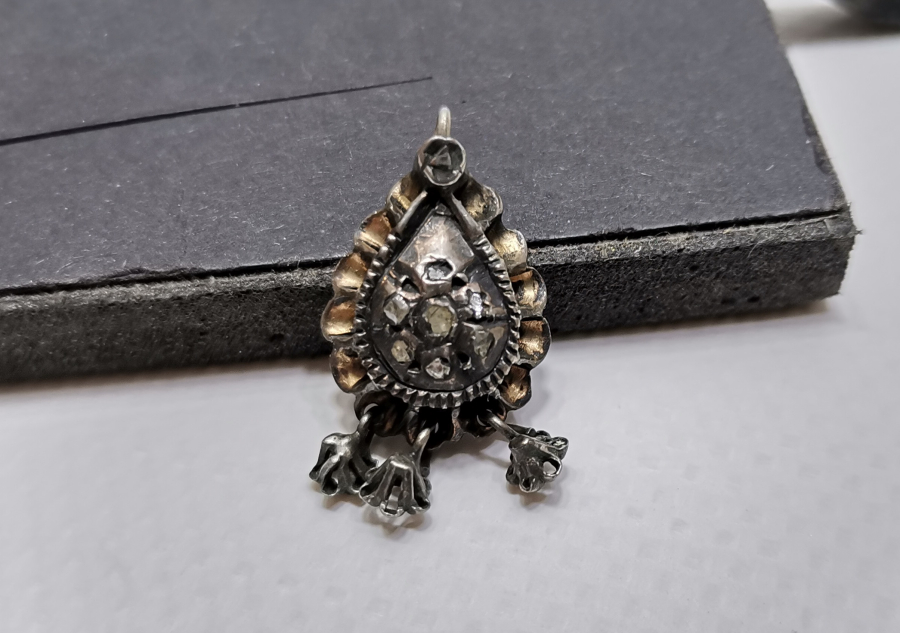 OSMANLI DÖNEMİ ELMAS TAŞLI ALTIN KOLYE UCU