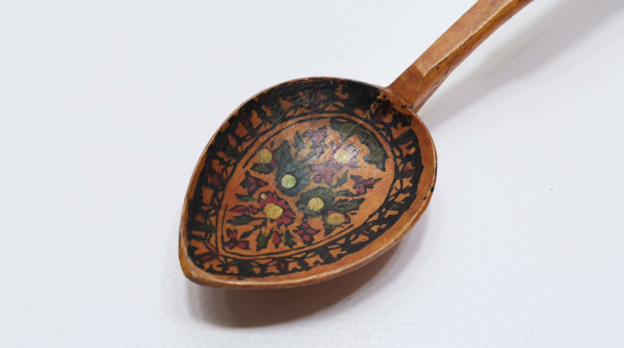 OSMANLI DÖNEMİ KÖK BOYALI TAHTA KAŞIK