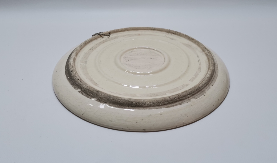 ÜZERİ AYETLERLE DEKORLU EL BOYAMA KÜTAHYA İŞİ BÜYÜK BOY DUVAR TABAĞI