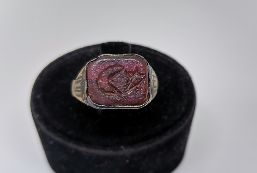 KANTAŞI ÜZERİ AY AY YILDIZLI OSMANLI YÜZÜK