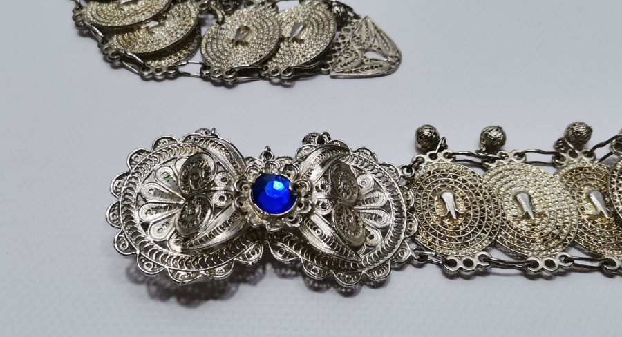 GÜMÜŞ KAPLAMA ANTİKA GELİN KEMERİ