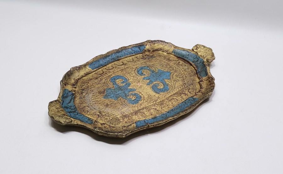 İTALYAN YAPIMI ANTİKA AHŞAP KAHVE TEPSİSİ