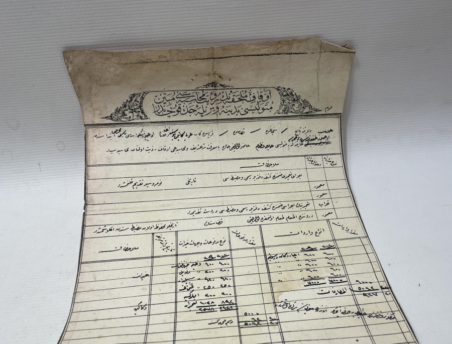 OSMANLI DÖNEMİ BÜYÜK BOY AHARLI KAĞIT EFEMERA