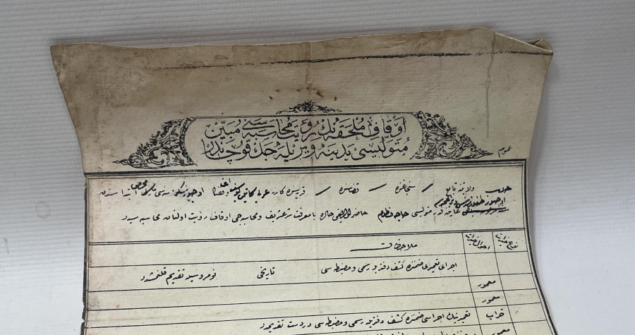 OSMANLI DÖNEMİ BÜYÜK BOY AHARLI KAĞIT EFEMERA