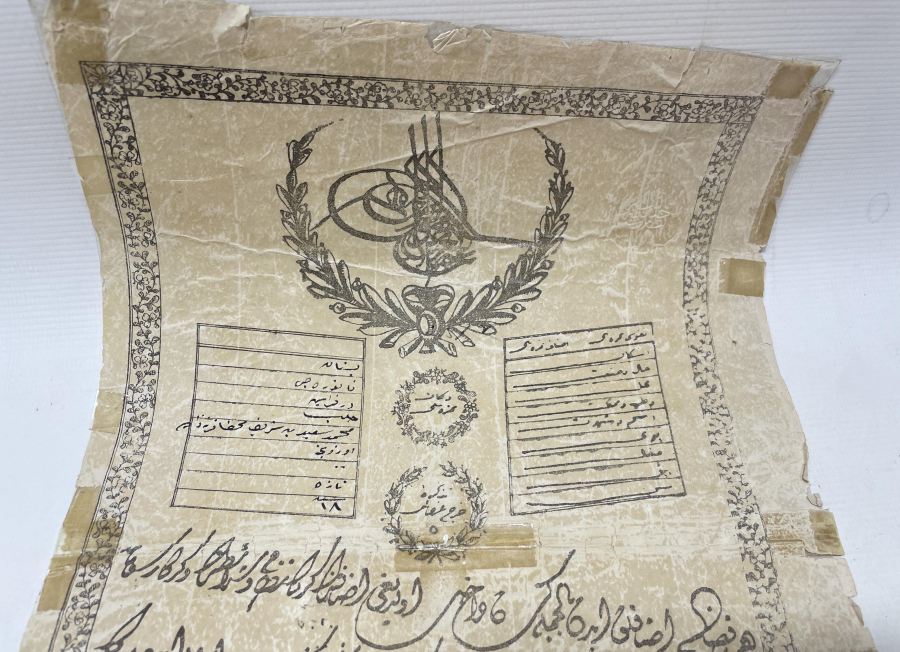 OSMANLI DÖNEMİ ÇOK NADİR FORMDA SEYAHAT BELGESİ