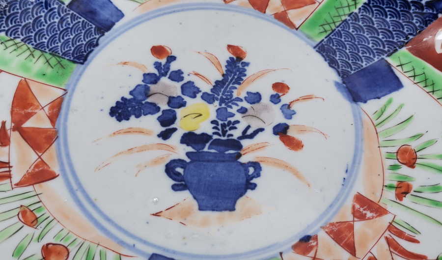 1900 BAŞLARI NADİR EL BOYAMA JAPON PORSELEN TABAK