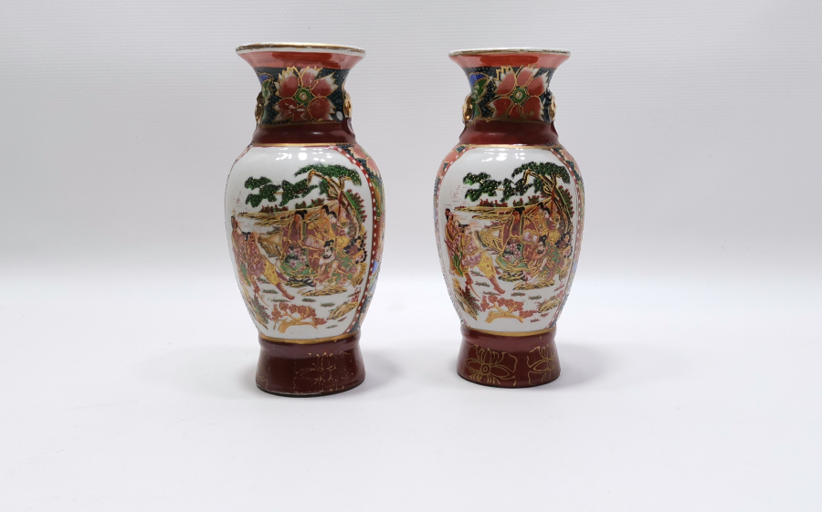 2 ADET ANTİKA ESKİ ÇİN VAZO