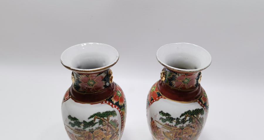 2 ADET ANTİKA ESKİ ÇİN VAZO