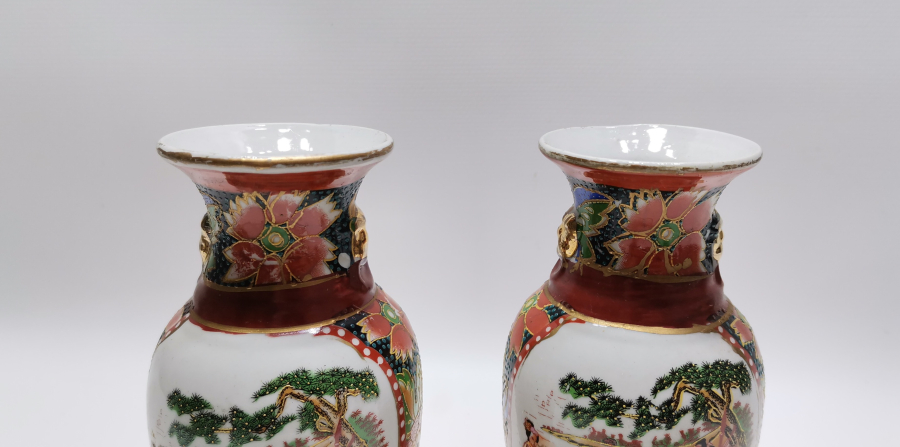 2 ADET ANTİKA ESKİ ÇİN VAZO