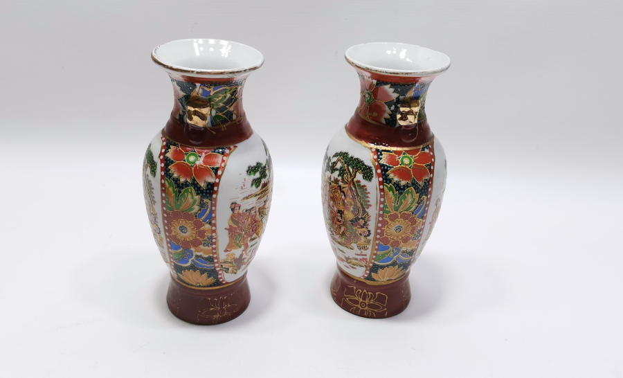 2 ADET ANTİKA ESKİ ÇİN VAZO