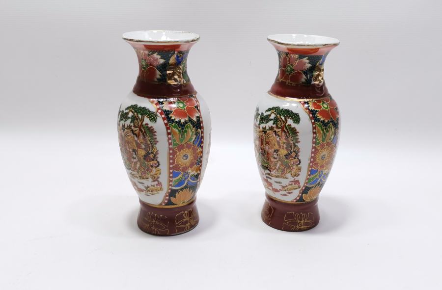 2 ADET ANTİKA ESKİ ÇİN VAZO