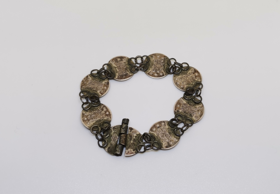 ABDÜLHAMİD HAN DÖNEMİ GÜMÜŞ PARALARDAN YAPILMIŞ OSMANLI BİLEZİK