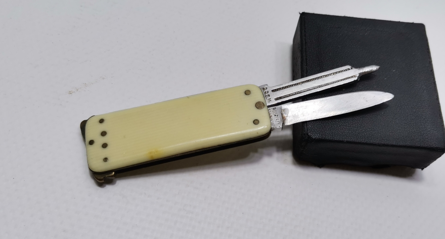 FİL DİŞİ SAPLI NADİR FORMDA ÇAKI