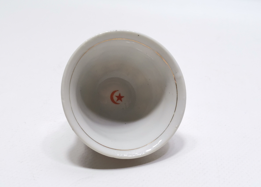 İÇİ ALTIN VARAKLI AY YILDIZLI OSMANLI DÖNEMİ ZARF FİNCANI