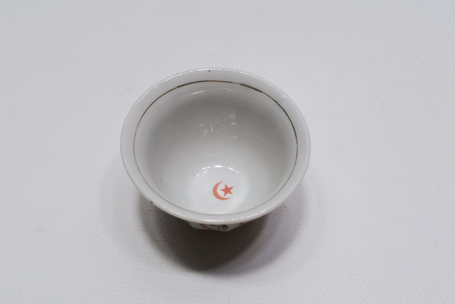 İÇİ ALTIN VARAKLI AY YILDIZLI OSMANLI DÖNEMİ ZARF FİNCANI