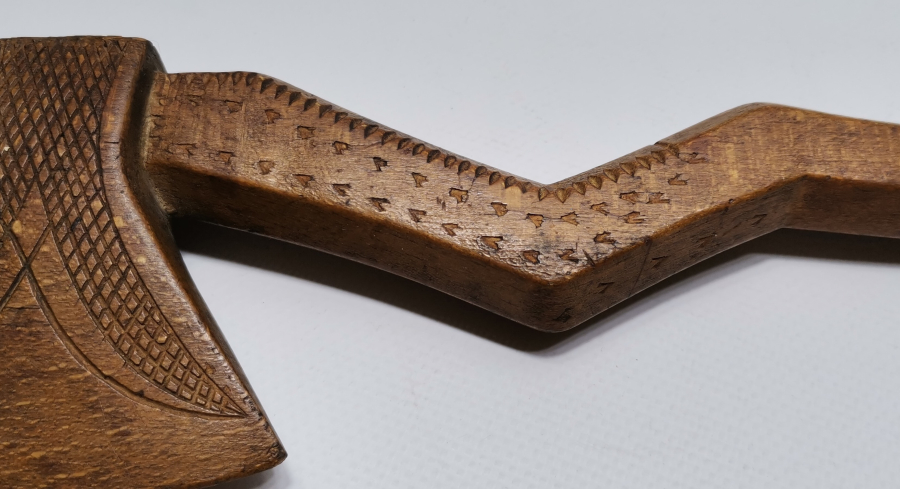 OSMANLI DÖNEMİ BEKTAŞİ İŞİ NADİR AHŞAP TÖREN BALTASI