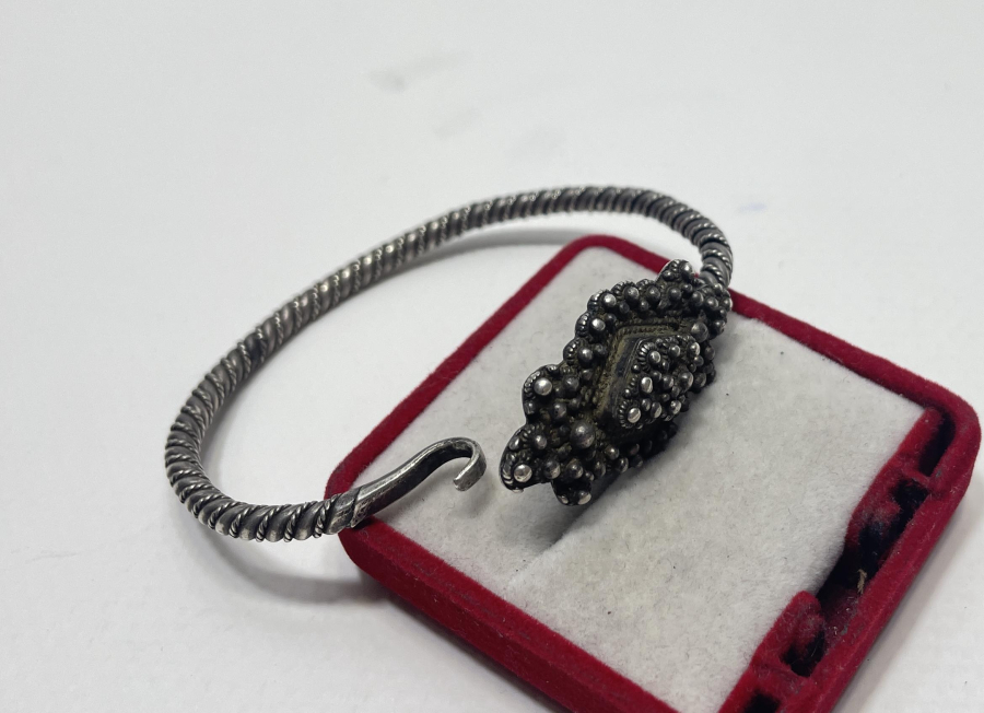 OSMANLI DÖNEMİ YILAN BAŞLI ERMENİ İŞİ GÜMÜŞ BİLEZİK