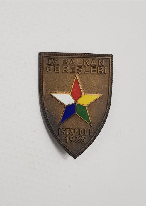 1935 İSTANBUL 4. BALKAN GÜREŞLERİ NADİR MADALYA ROZET