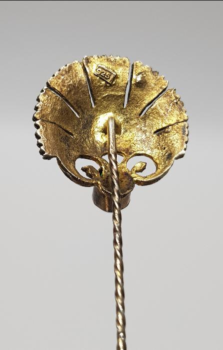 ANTİKA NADİR FORMDA LAL TAŞLI GÜMÜŞ İĞNE BROŞ