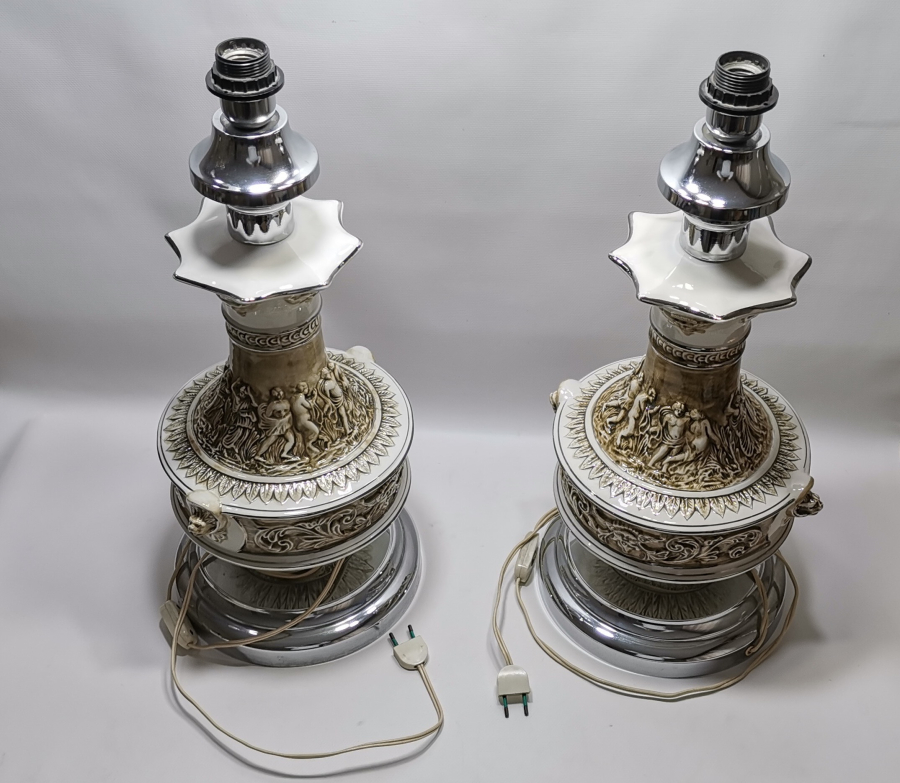 BÜYÜK BOY ANTİKA ÇİFT PORSELEN ABAJUR