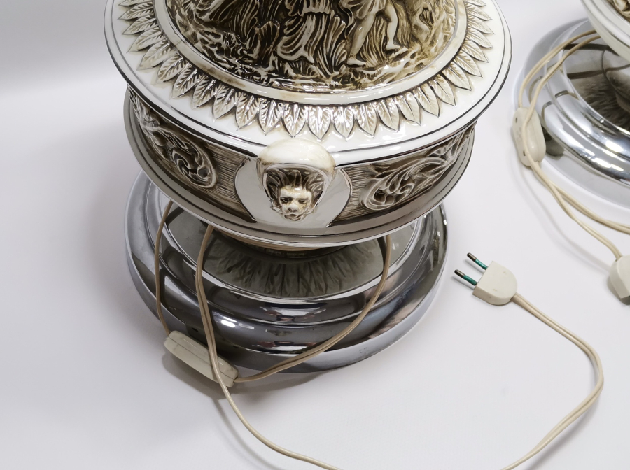 BÜYÜK BOY ANTİKA ÇİFT PORSELEN ABAJUR