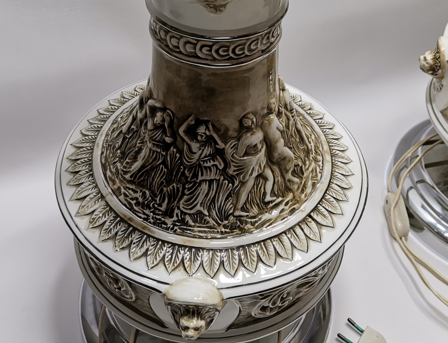 BÜYÜK BOY ANTİKA ÇİFT PORSELEN ABAJUR