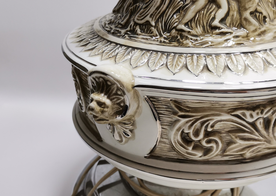 BÜYÜK BOY ANTİKA ÇİFT PORSELEN ABAJUR