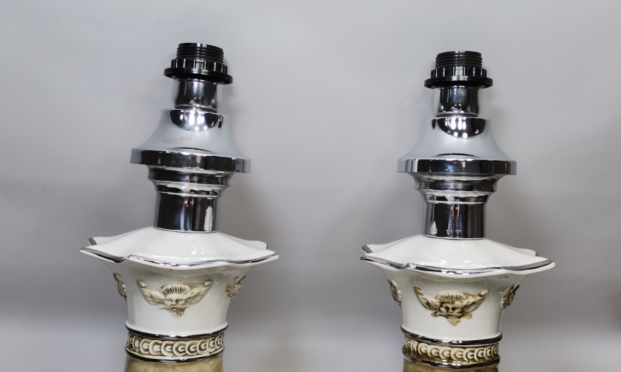 BÜYÜK BOY ANTİKA ÇİFT PORSELEN ABAJUR