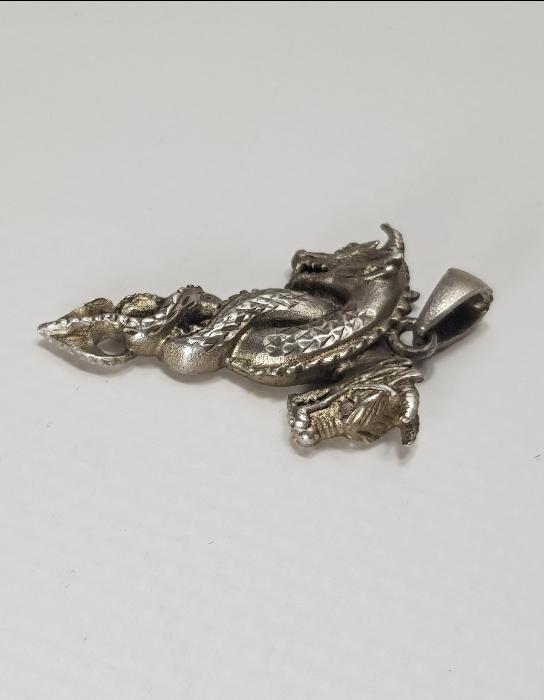 EJDERHA FORMLU GÜMÜŞ KOLYE UCU