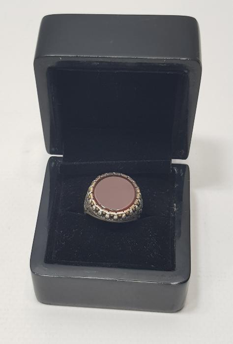 OSMANLI DEVLET ARMALI VE TUĞRALI AKİK TAŞLI GÜMÜŞ YÜZÜK