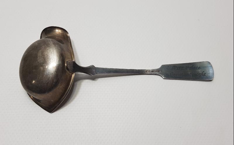 OSMANLI DÖNEMİ PERA PALACE CONSTANTINOPLE YAZILI GÜMÜŞ SERVİS KAŞIĞI