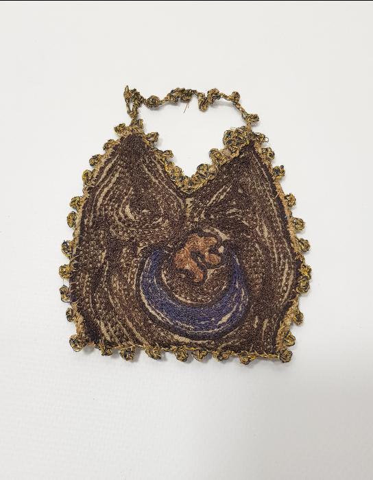 OSMANLI DÖNEMİ SUZANİ İŞÇİLİKLİ AY YILDIZLI PARA KESESİ