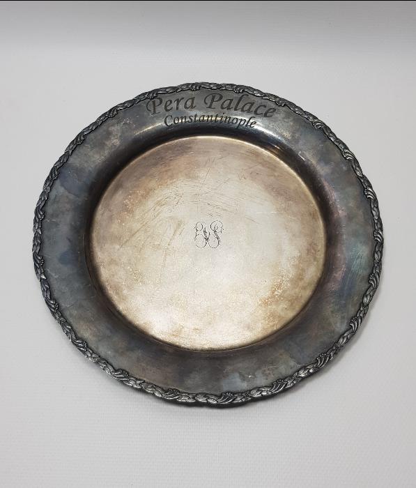 PERA PALACE CONSTANTINOPLE YAZILI GÜMÜŞ KAPLAMA KAHVE TEPSİSİ