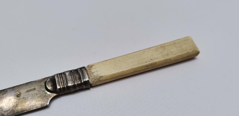 ANTİKA FİL DİŞİ SAPLI GÜMÜŞ MEYVE BIÇAĞI