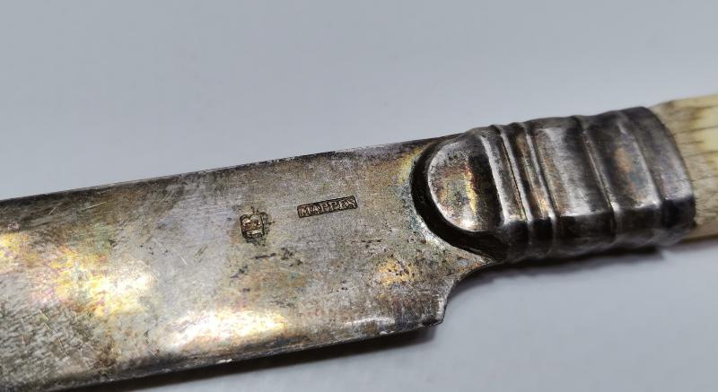 ANTİKA FİL DİŞİ SAPLI GÜMÜŞ MEYVE BIÇAĞI