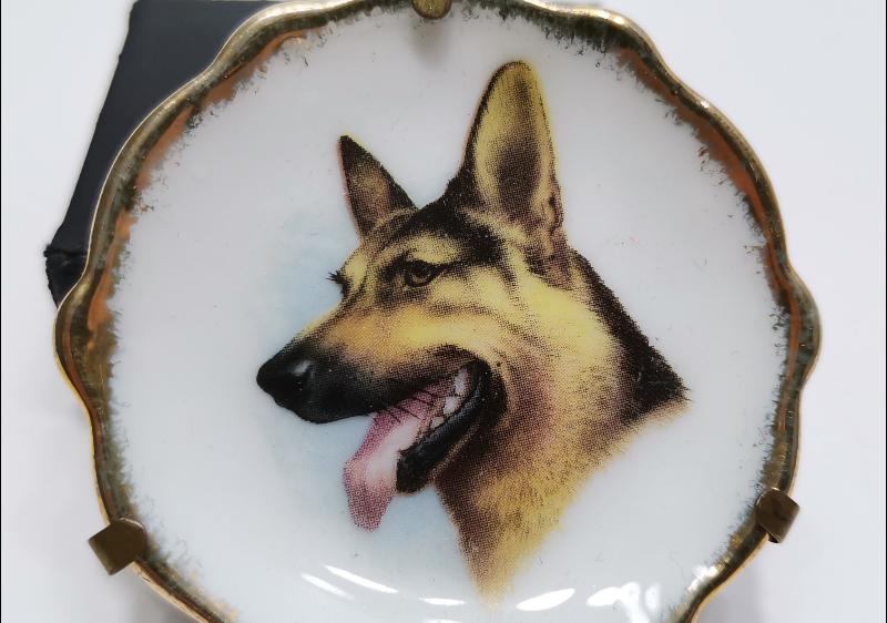 KÖPEK RESİMLİ LIMOGES MARKA MİNİ DUVAR TABAĞI