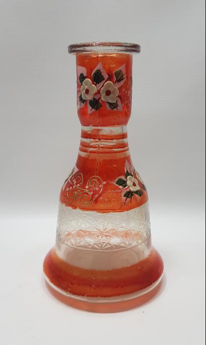 OSMANLI DÖNEMİ EL BOYAMA MİNELİ CAM NARGİLE ŞİŞESİ
